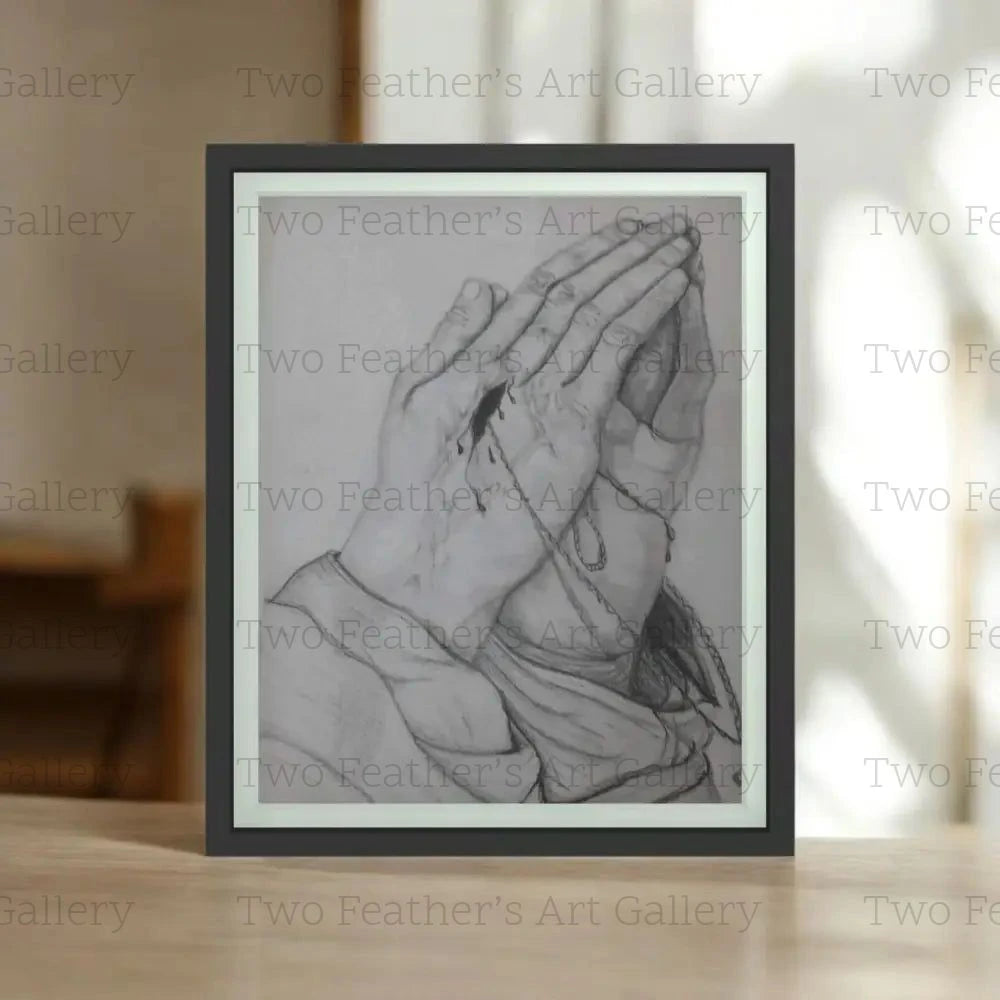 Graphite / Charcoal ’ Praying Hand’s Print Print