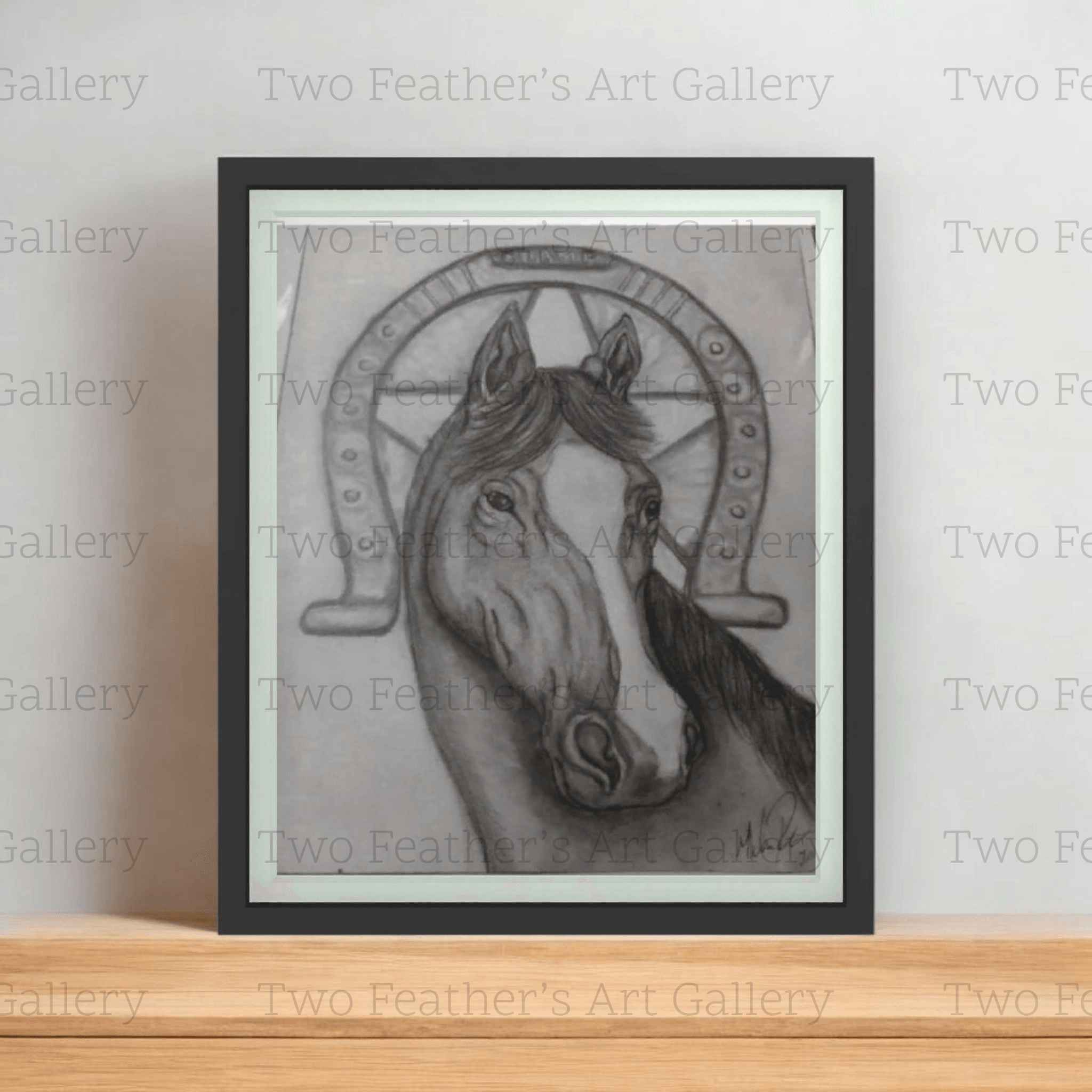 Graphite & Charcoal Horse Drawing