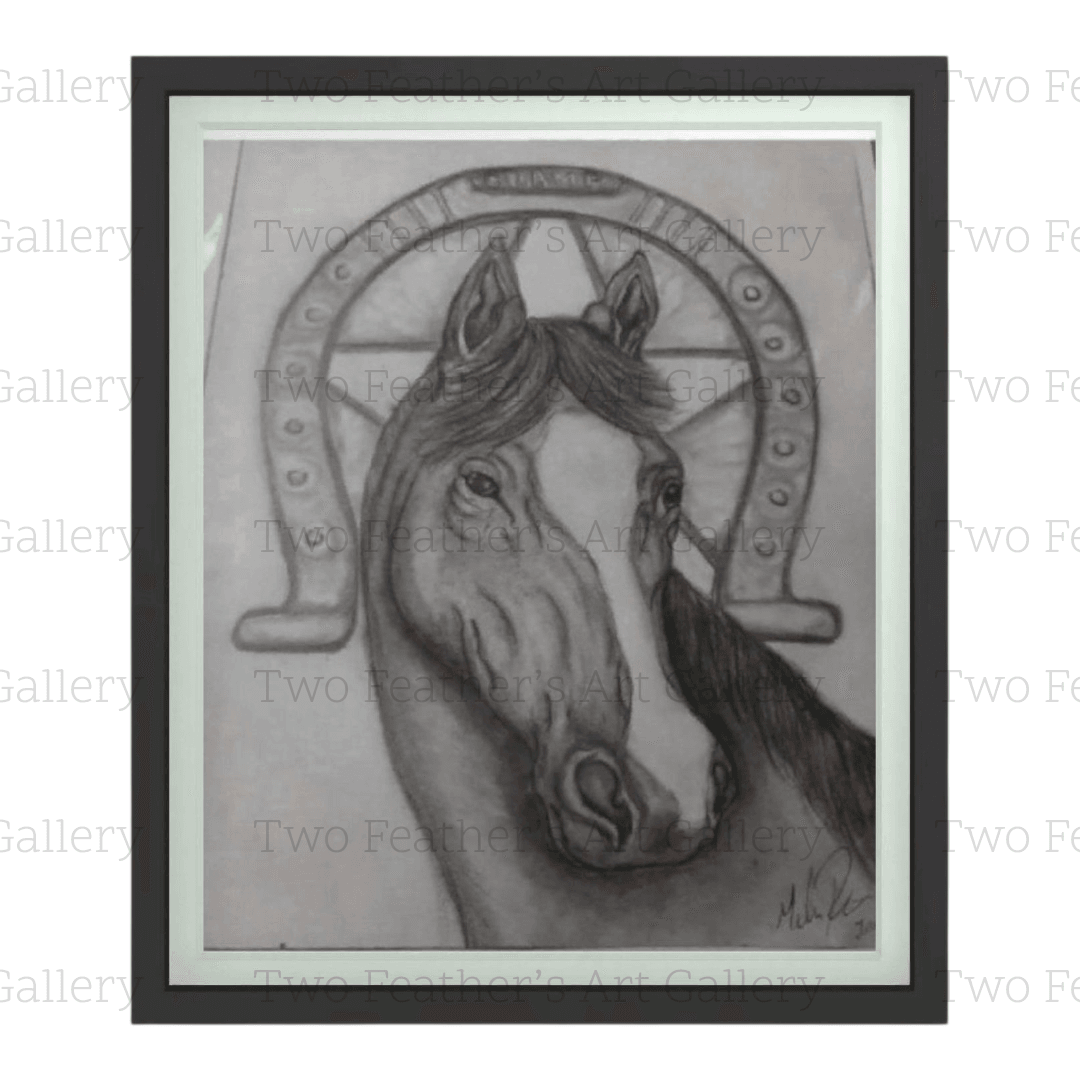Graphite & Charcoal Horse Drawing